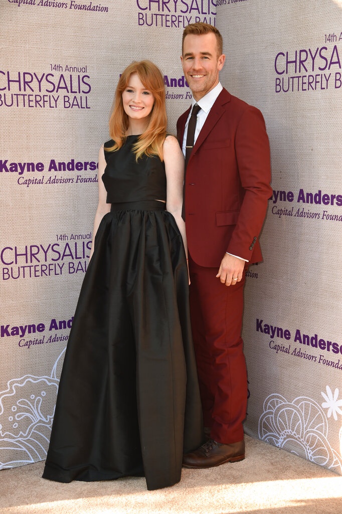 Kimberly Brook, left and James Van Der Beek
