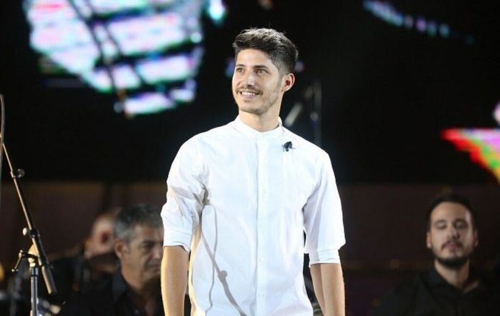 Ο Παναγιώτης στη συναυλία για τα 55 χρόνια Χρήστος Νικολόπουλος στο Παναθηναϊκό Στάδιο.