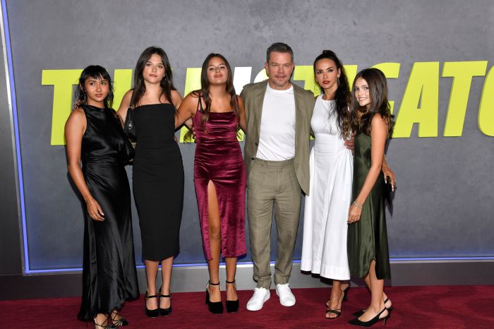 Alexia Barroso,Isabella Damon,Gia Damon,Matt Damon,Luciana Barroso,Stella Damon