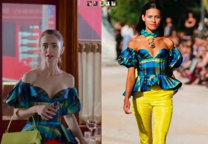 To Beatrice blue check top κοστίζει €1.800,00 https://vassiliszoulias.com/ 