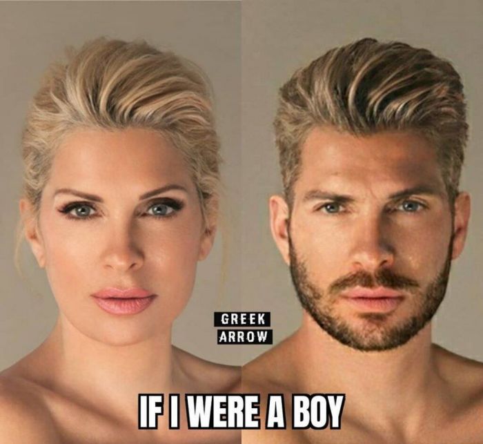 Αν η Ελένη Μενεγάκη ήταν άντρας θα ήταν κάπως έτσι... 