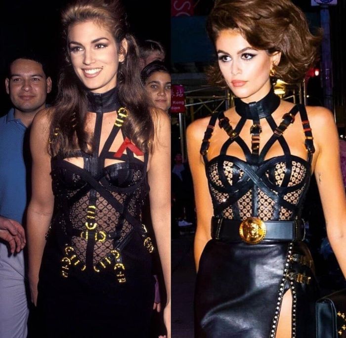 Το iconic outfit μοιάζει απίστευτα με εκείνο που φόρεσε η Cindy Crawford στα MTV ΤΟ 1992. 