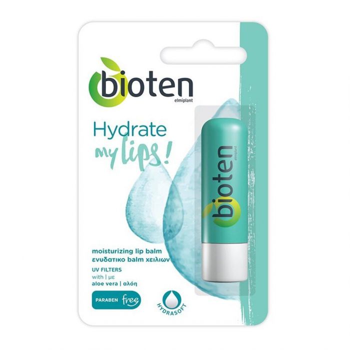 Lip balm. BIOTEN, LIP HYDRATION ALOE VERA. Εμπλουτισμένο με αλόη και βιταμίνη Ε, χαρίζει ενυδάτωση και προστασία στα ξηρά ευαίσθητα χείλη.