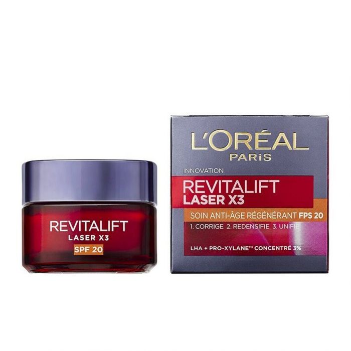 L' OREAL PARIS, REVITALIFT LASER RENEW ANTI-AGEING CREAM SPF20. Kρέμα εντατικής αντιγήρανσης με υψηλή συγκέντρωση συστατικών για τριπλή αντιγηραντική δράση και προστασία από την ηλιακή ακτινοβολία. 15,12€ 
