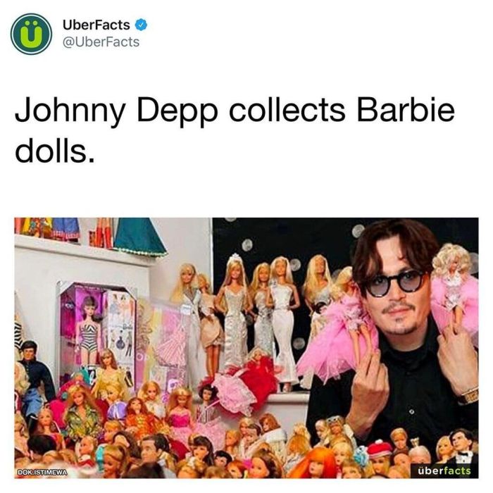 Ο Johnny Depp έχει συλλογή από κούκλες Barbie. 