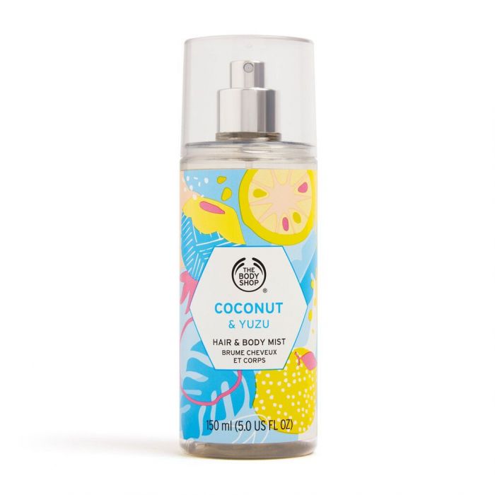 THE BODY SHOP, COCONUT & YUZU HAIR & BODY MIST. Η καρύδα τυλίγεται μέσα σε ντελικάτες νότες από γιασεμί και αναζωογονητικές νότες από το εξωτικό εσπεριδοειδές yuzu δημιουργώντας ένα φρέσκο, τροπικό άρωμα που φέρνει στο μυαλό καλοκαιρινές διακοπές! 12,50€ 