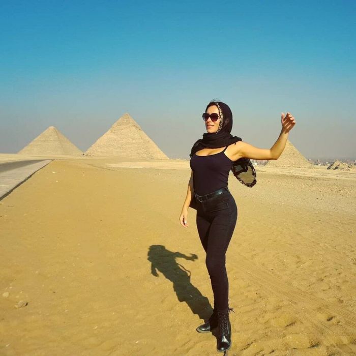 Από ταξίδι της στην Αίγυπτο. 