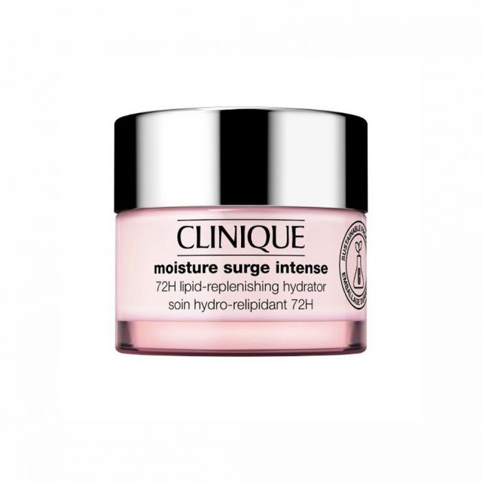 CLINIQUE, MOISTURE SURGE INTENSE 72-HOUR LIPID REPLENISHING HYDRATOR: Ενυδατική κρέμα προσώπου με υαλουρονικό οξύ, καφεΐνη, ενεργό νερό αλόης, cica και τρία λιπίδια. Ενδυναμώνει τον φραγμό της επιδερμίδας, ρυθμίζει τα επίπεδα ενυδάτωσης και διατηρεί για 7