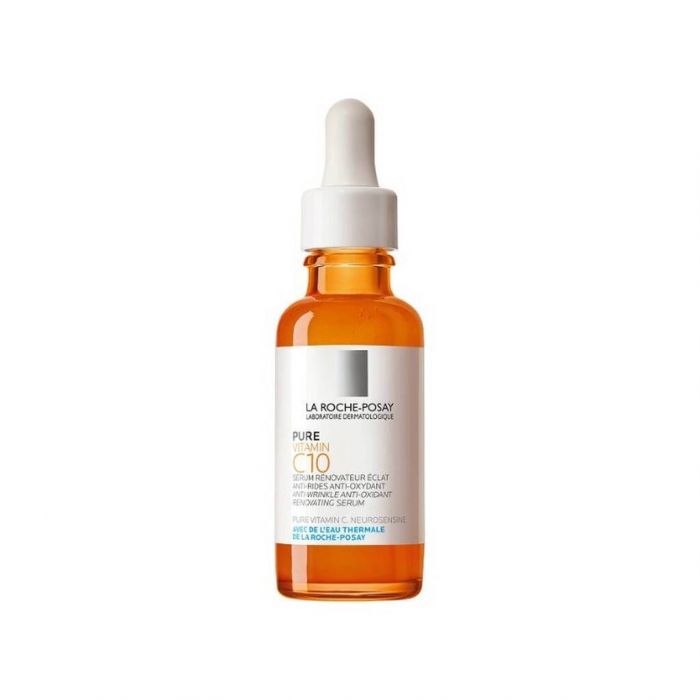 LA ROCHE-POSAY, PURE VITAMIN C10 SERUM: Αντιοξειδωτικός, αντιρυτιδικός, αναζωογονητικός ορός λάμψης, με 10% Βιταμίνη C, η οποία ενεργοποιεί την παραγωγή κολλαγόνου.