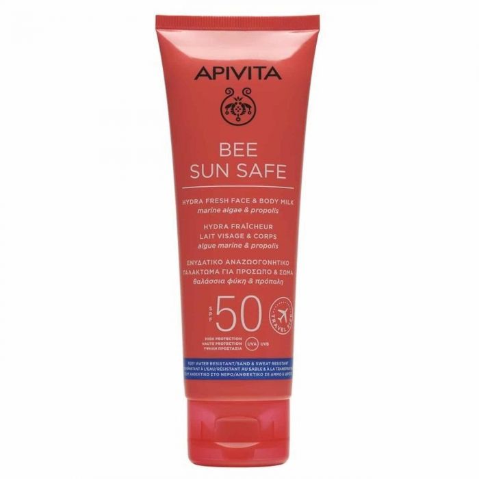 APIVITA, BEE SUN SAFE TRAVEL SIZE ΑΝΤΗΛΙΑΚΟ ΓΑΛΑΚΤΩΜΑ ΓΙΑ ΠΡΟΣΩΠΟ & ΣΩΜΑ SPF50