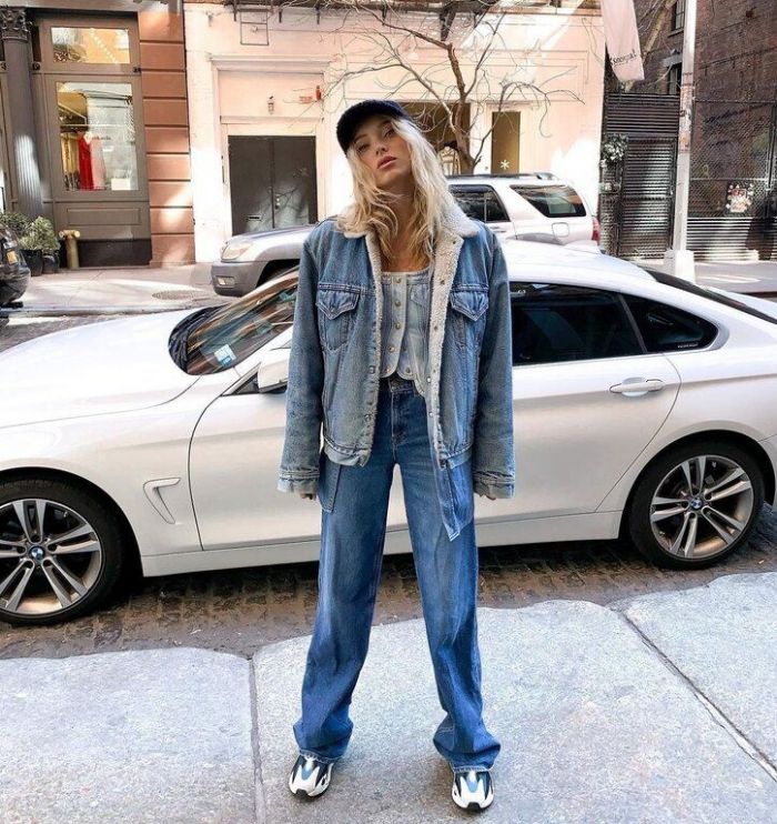 All denim look @hoskelsa