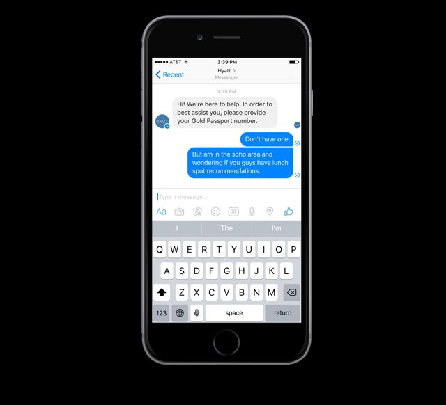 wersm hyatt facebook messenger example iphone 8afbd