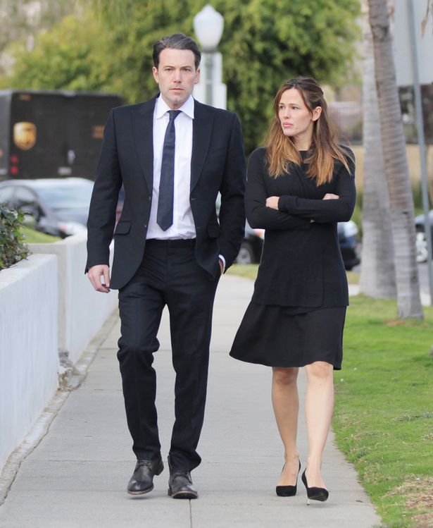 PAY Ben Affleck and Jennifer Garner are spotted wearing all black while leaving a funeral in Los Angeles California 70ecc