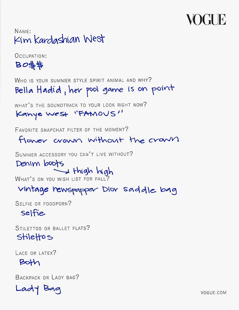 kim kardashian questionnaire dc760