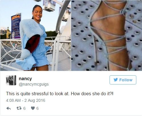 Photo Of Rihanna Walking Over A Grate In Stilletos