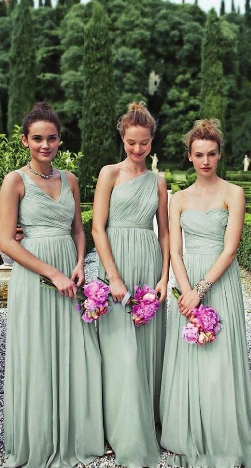 perfect matching 3 styles long mint chiffon