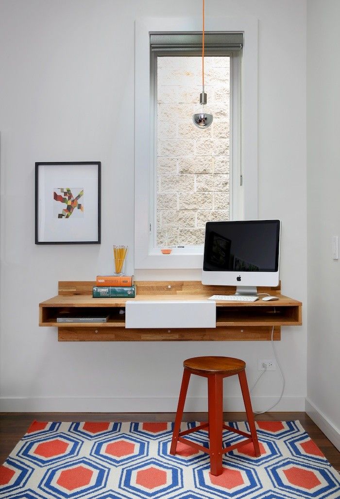 Mash Wall Mounted Desk with Storage for Student or Home Office