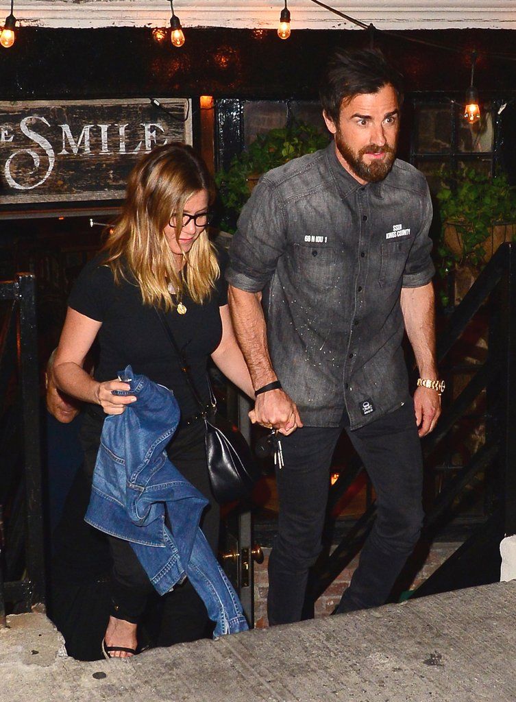 Jennifer Aniston Justin Theroux Hold Hands NYC June 2016