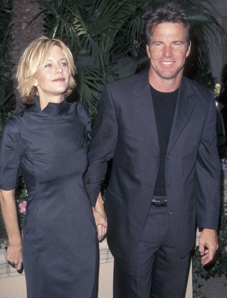 Meg Ryan Dennis Quaid holding hands
