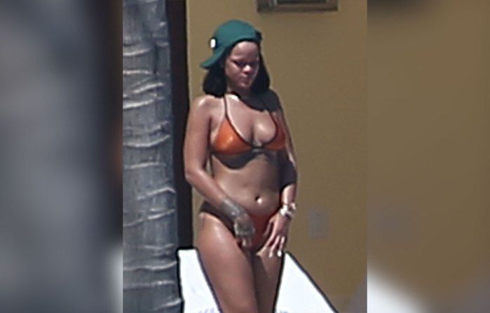 rihanna bikini thong butt weight gain mexico pics 3
