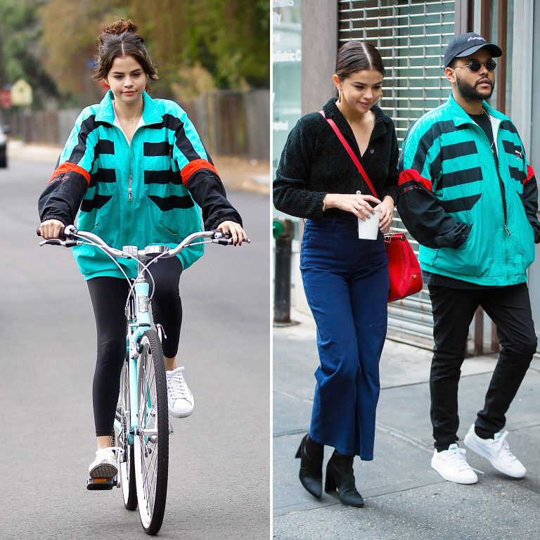 selena gomez the weeknd jacket
