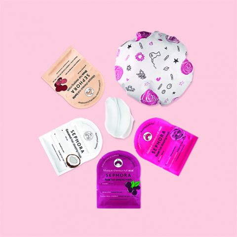 colorful hair masks composition 2