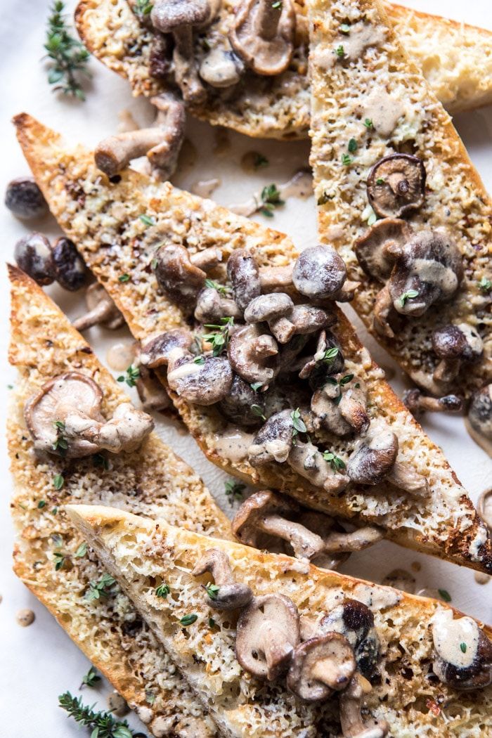 Caramelized Garlic Butter Toast with Pan Fried Mushrooms 4