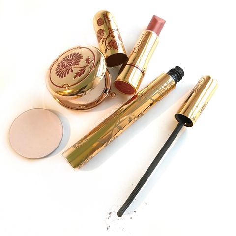 besame cosmetics powder lipstick and mascara