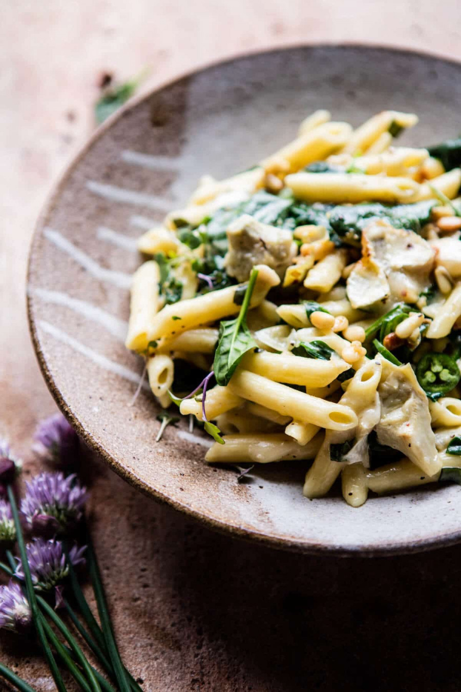 Lemony Spinach and Artichoke Brie Penne Pasta 6