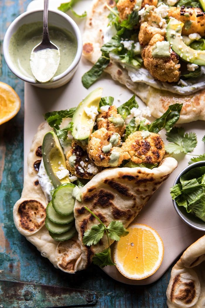 Cauliflower Shawarma Wraps with Green Tahini and Feta 5 700x1050
