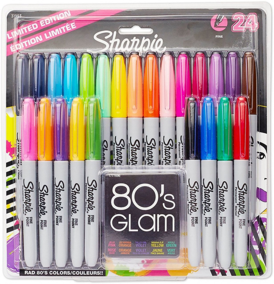 0010065 sharpie fine point permanent markers 24 80s glam colours