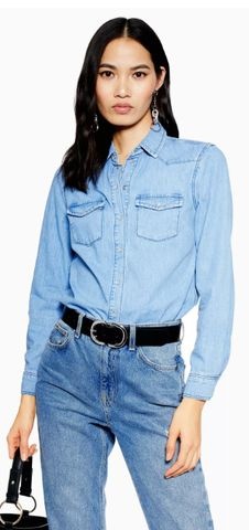 Denim πουκάμισο TOPSHOP