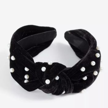 Pearl Velvet Knot Headband TOPSHOP