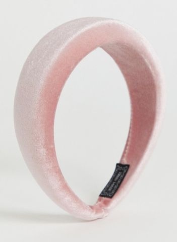 pink velvet padded headband ASOS