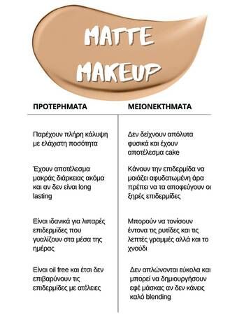 MATTE MAKEUP CHART