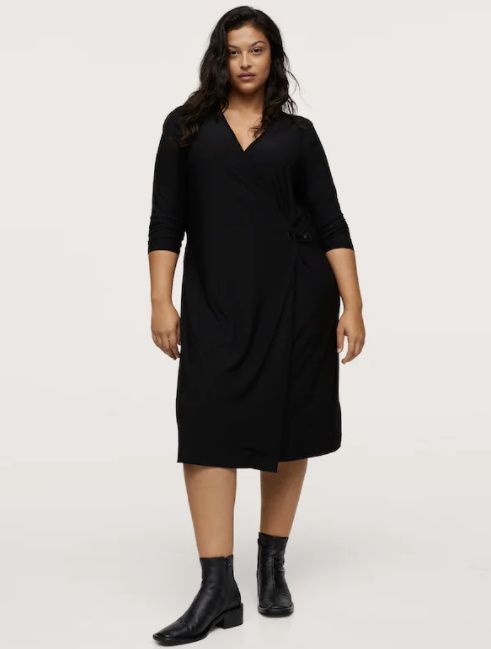 v neck dresses curvy