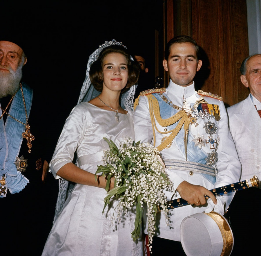 King Constantine of Greece with Bride Anne-Marie