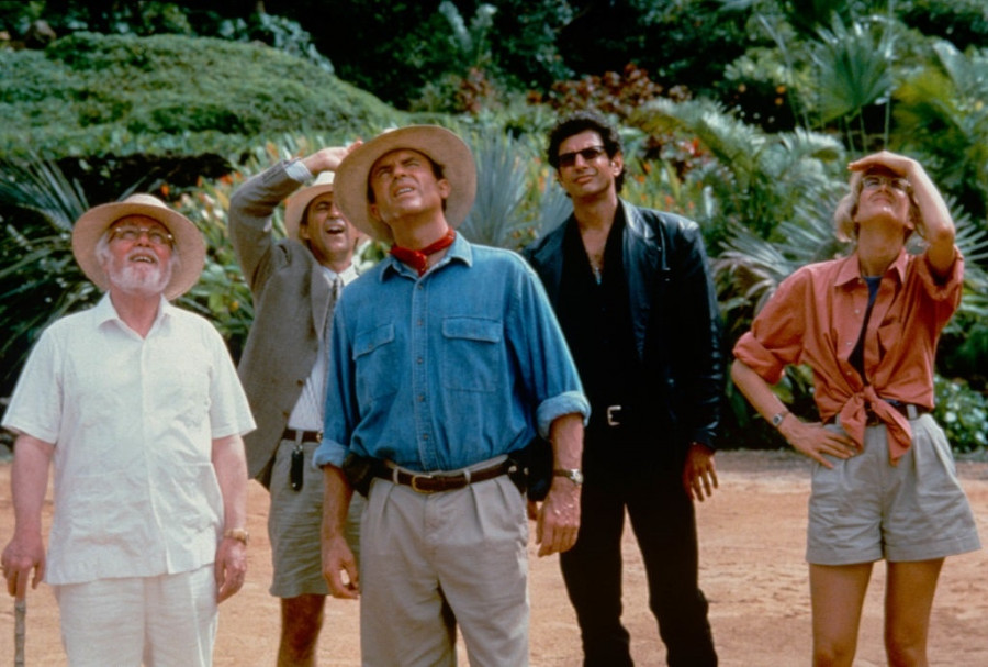 Attenborough, Ferrero, Neill, Goldblum, & Dern In 'Jurassic Park'