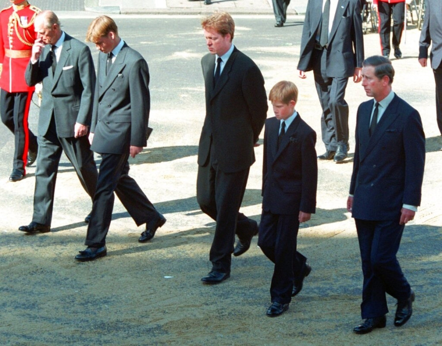 Prince Philip, Prince William, Earl Spencer, Prince Harry, Prince Charles