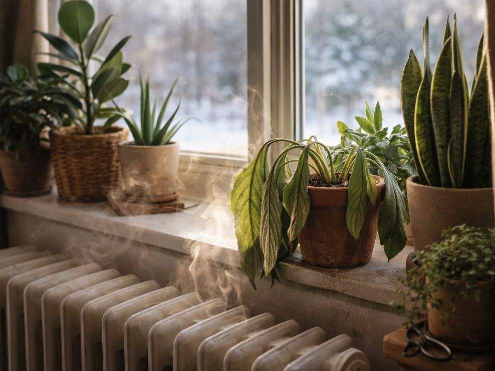 Πώς να προστατεύσεις τα φυτά εσωτερικού χώρου από την ξηρασία που προκαλεί η θέρμανση τον χειμώνα